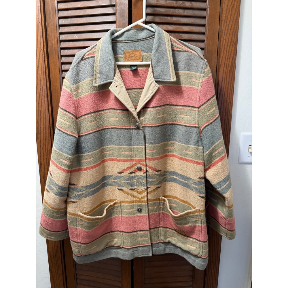 Vintage Lauren Ralph Lauren Southwestern Blanket Jacket 2x Aztec - Picture 1 of 8